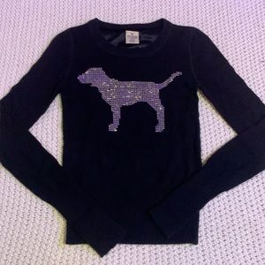 08” VS PINK BLING “PINK DOG” ; CASHMERE SWEATER (very rare and HTF) throwback!